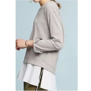 Anthropologie Gray and White Blouse